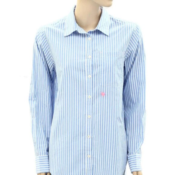 Blue Striped Button Down Shirt - Picture 5 of 8